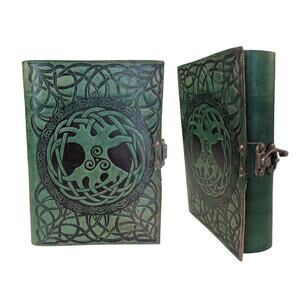 Jen Delyth Handmade Tree of Life Celtic Knotwork Leather Journal Sketch book